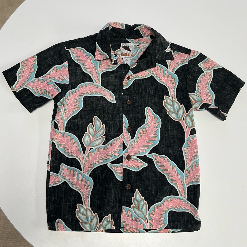 Kahala Boys Aloha Hawaii Shirt Short Sleeve Button Down Size 6-7 Small EUC